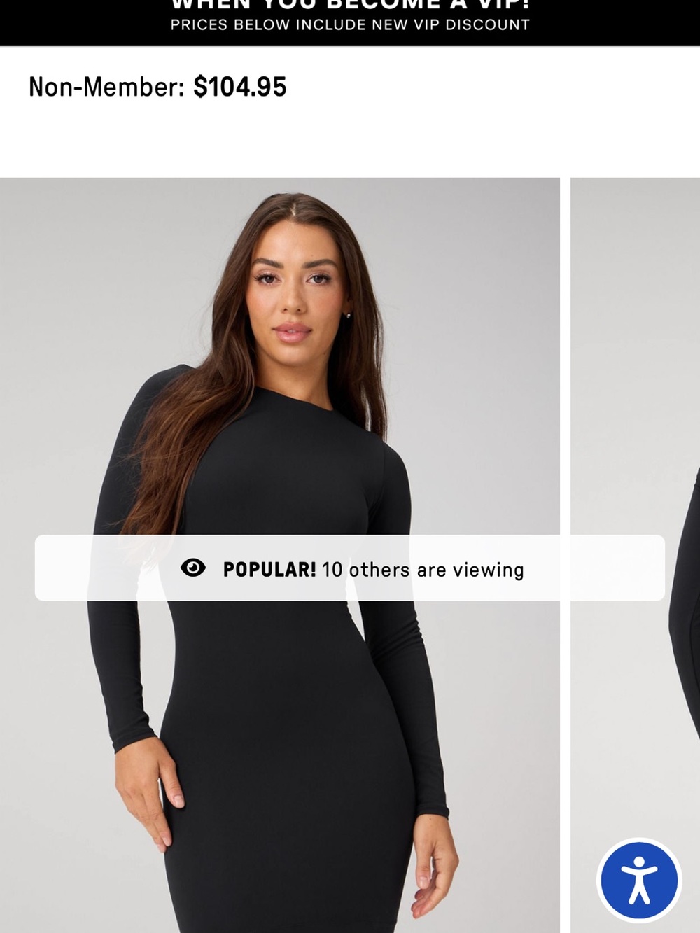 Fabletics Black Long Sleeve Bodycon Dress
